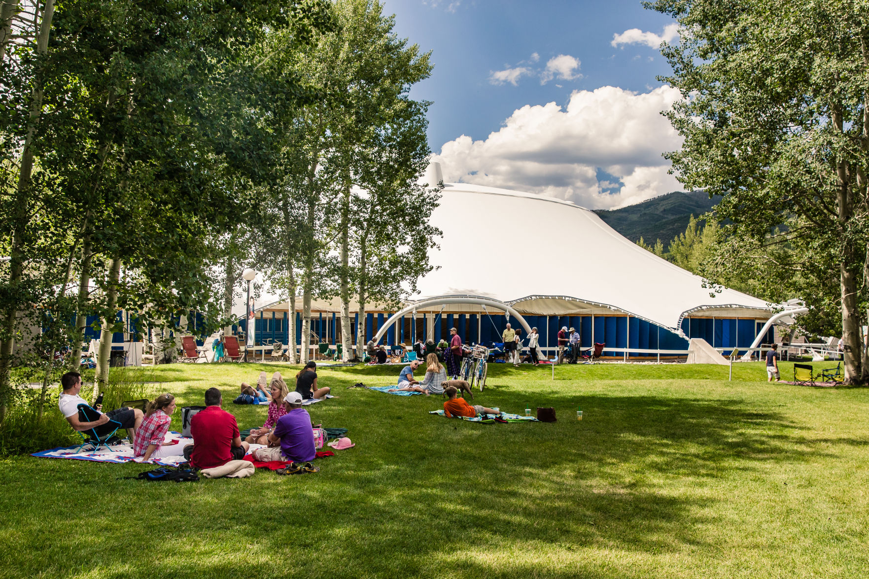 outside tent